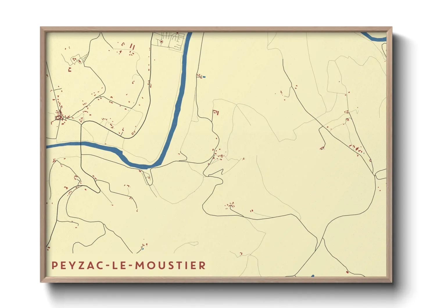 Une affiche de carte sur Peyzac-le-Moustier