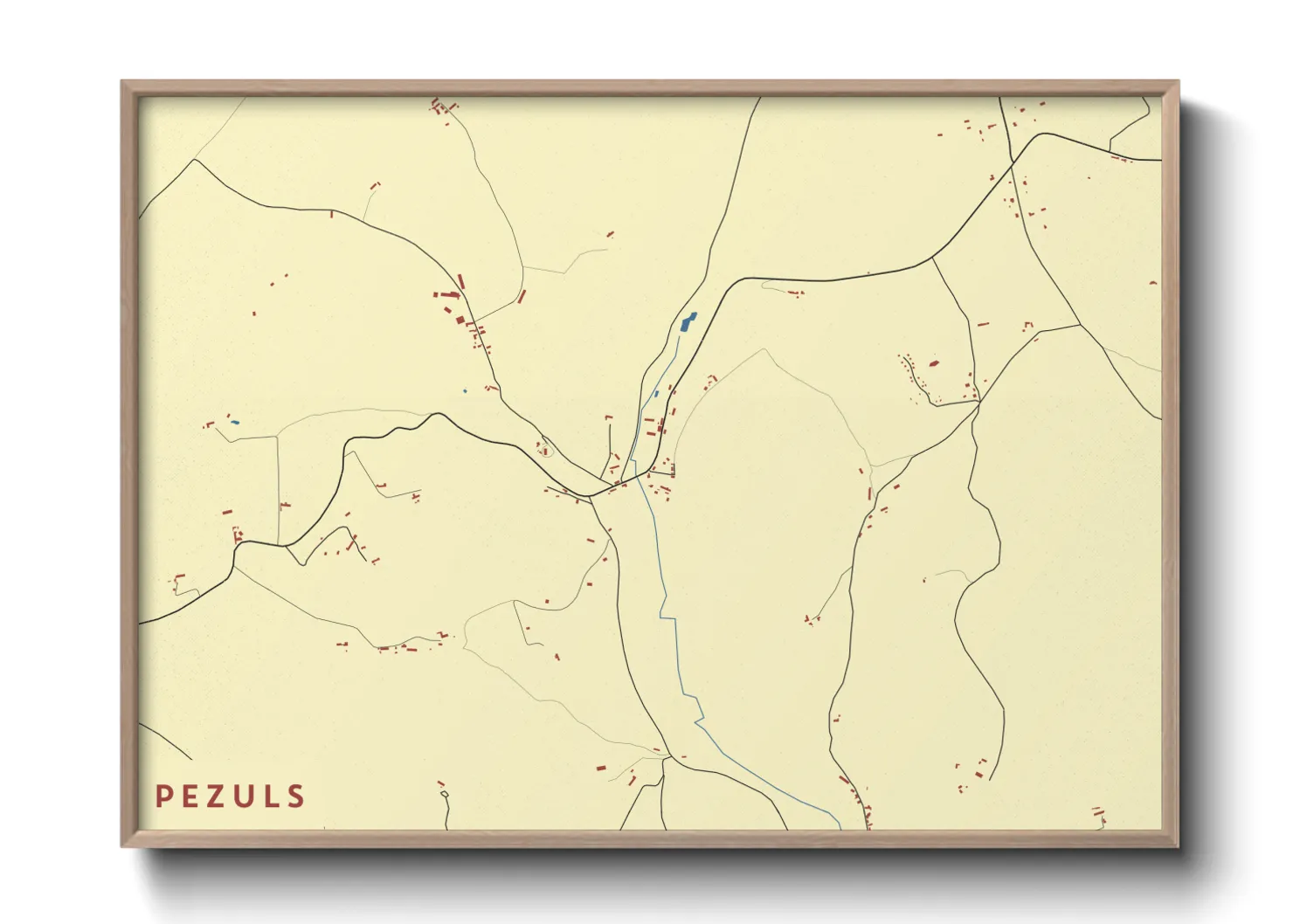 Une affiche de carte sur Pezuls