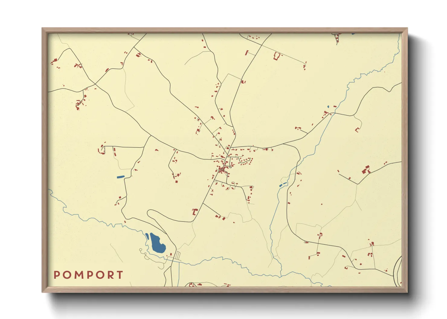 Une affiche de carte sur Pomport
