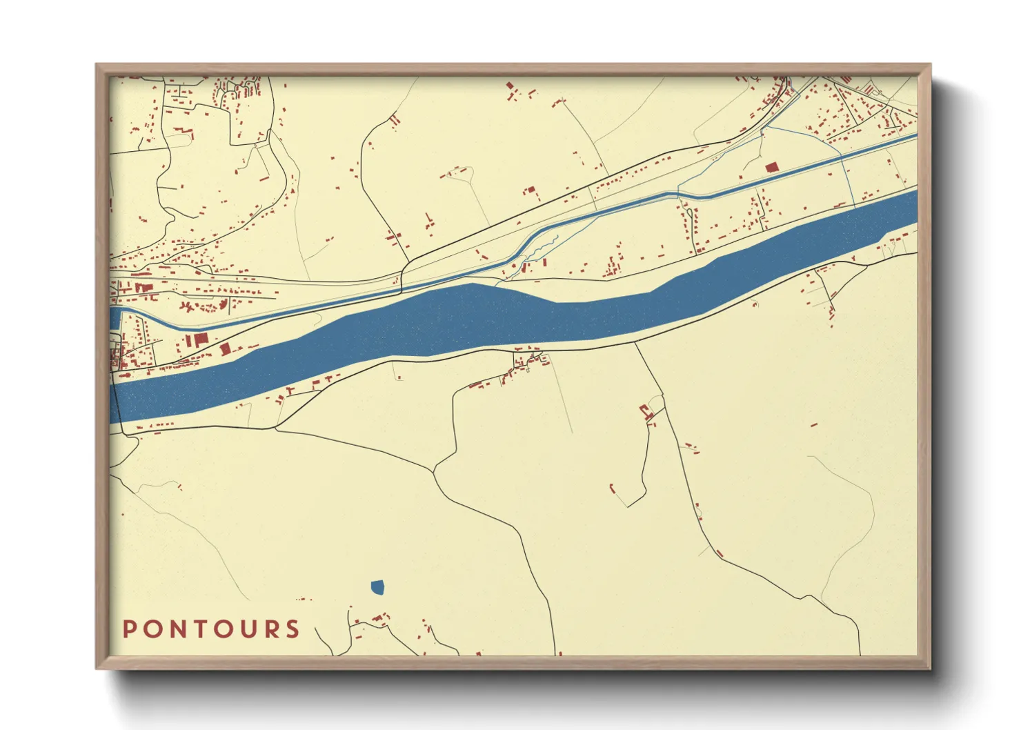 Une affiche de carte sur Pontours