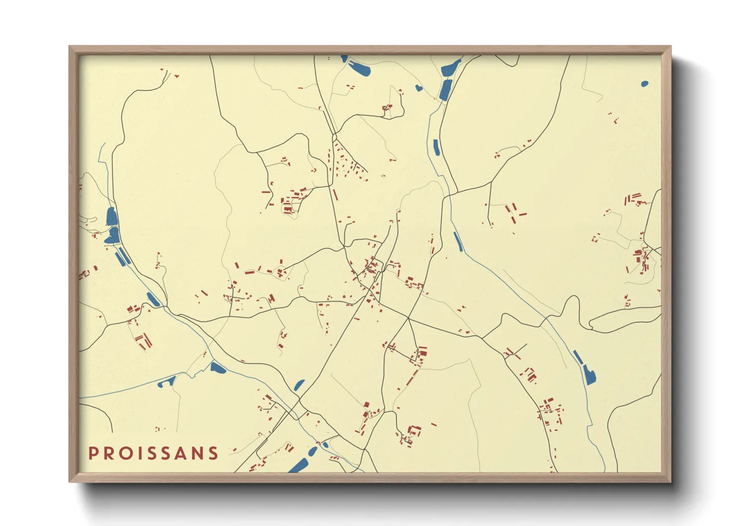 Une affiche de carte sur Proissans