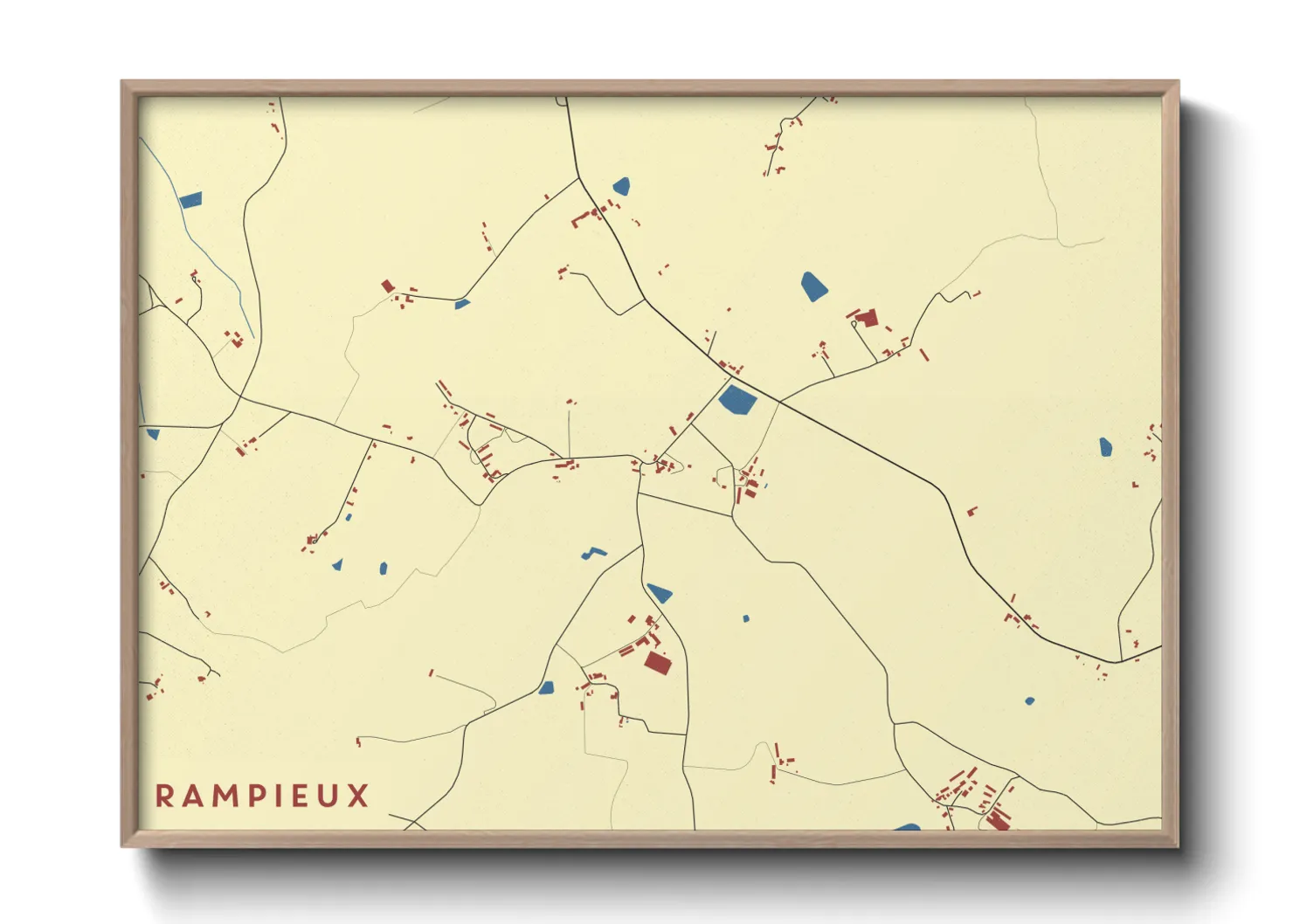 Une affiche de carte sur Rampieux
