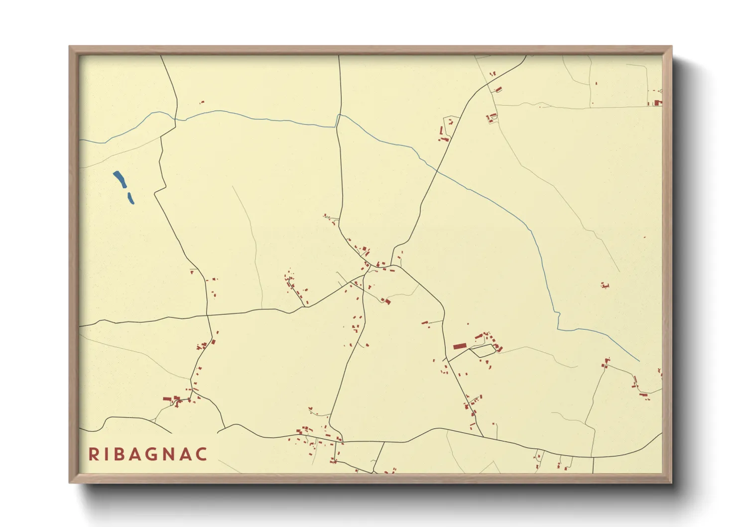 Une affiche de carte sur Ribagnac