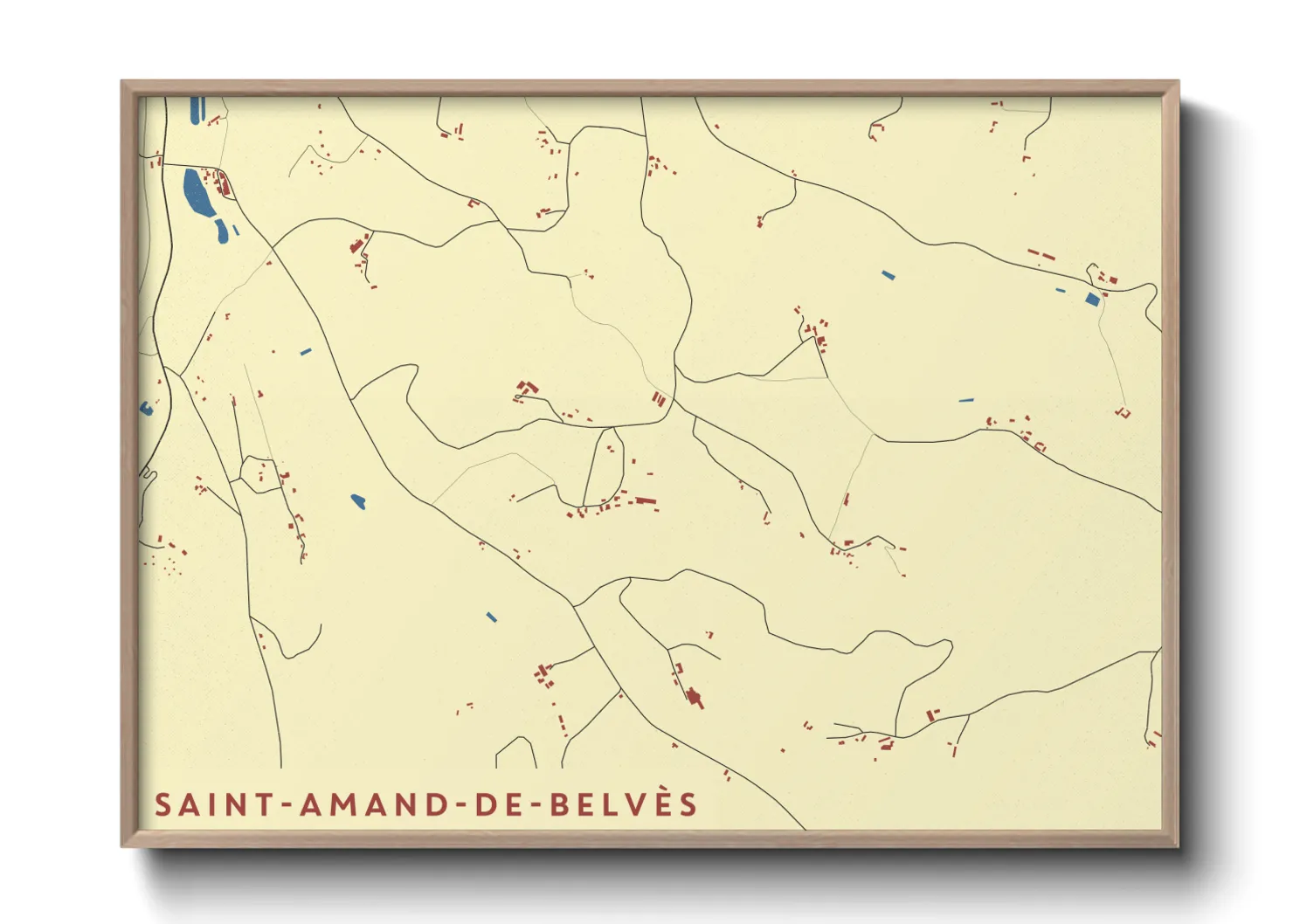 Une affiche de carte sur Saint-Amand-de-Belvès