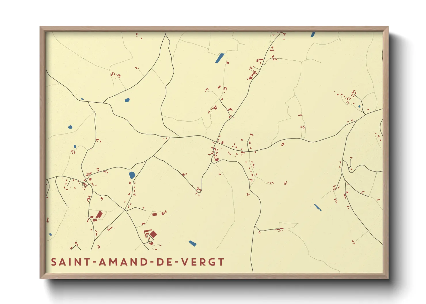 Une affiche de carte sur Saint-Amand-de-Vergt