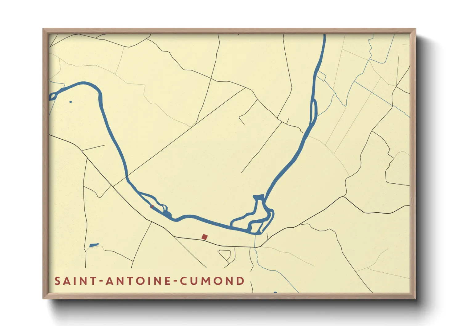 Une affiche de carte sur Saint-Antoine-Cumond