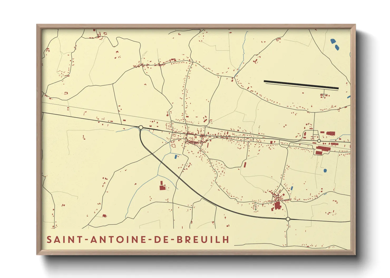 Une affiche de carte sur Saint-Antoine-de-Breuilh