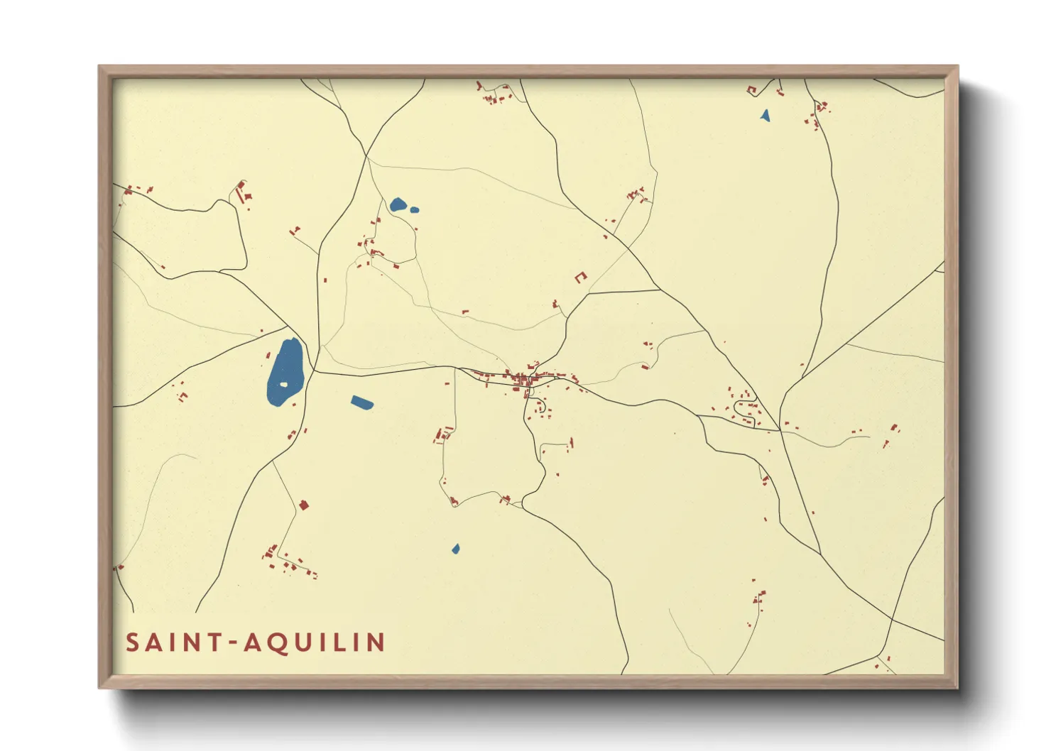 Une affiche de carte sur Saint-Aquilin