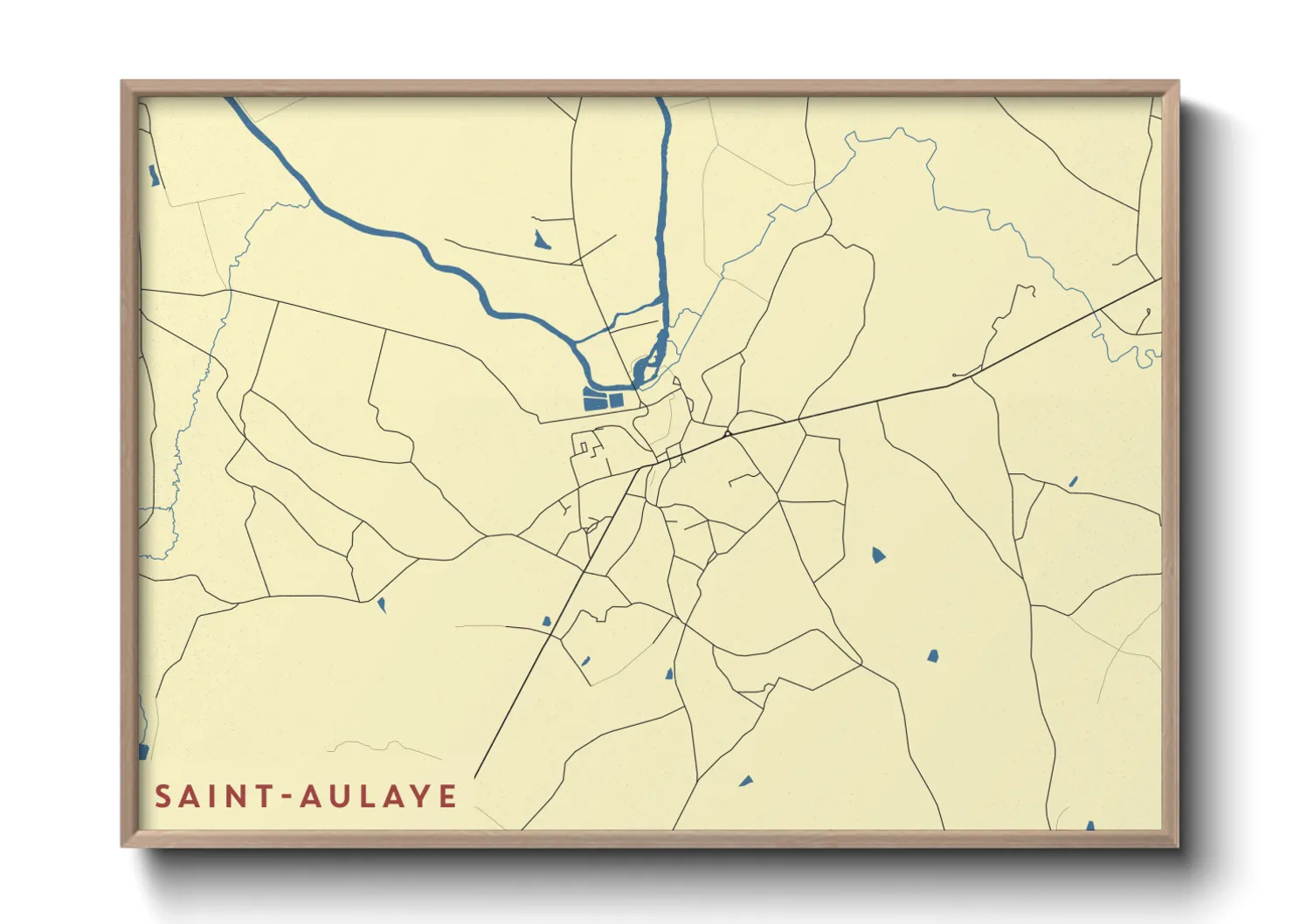 Une affiche de carte sur Saint-Aulaye