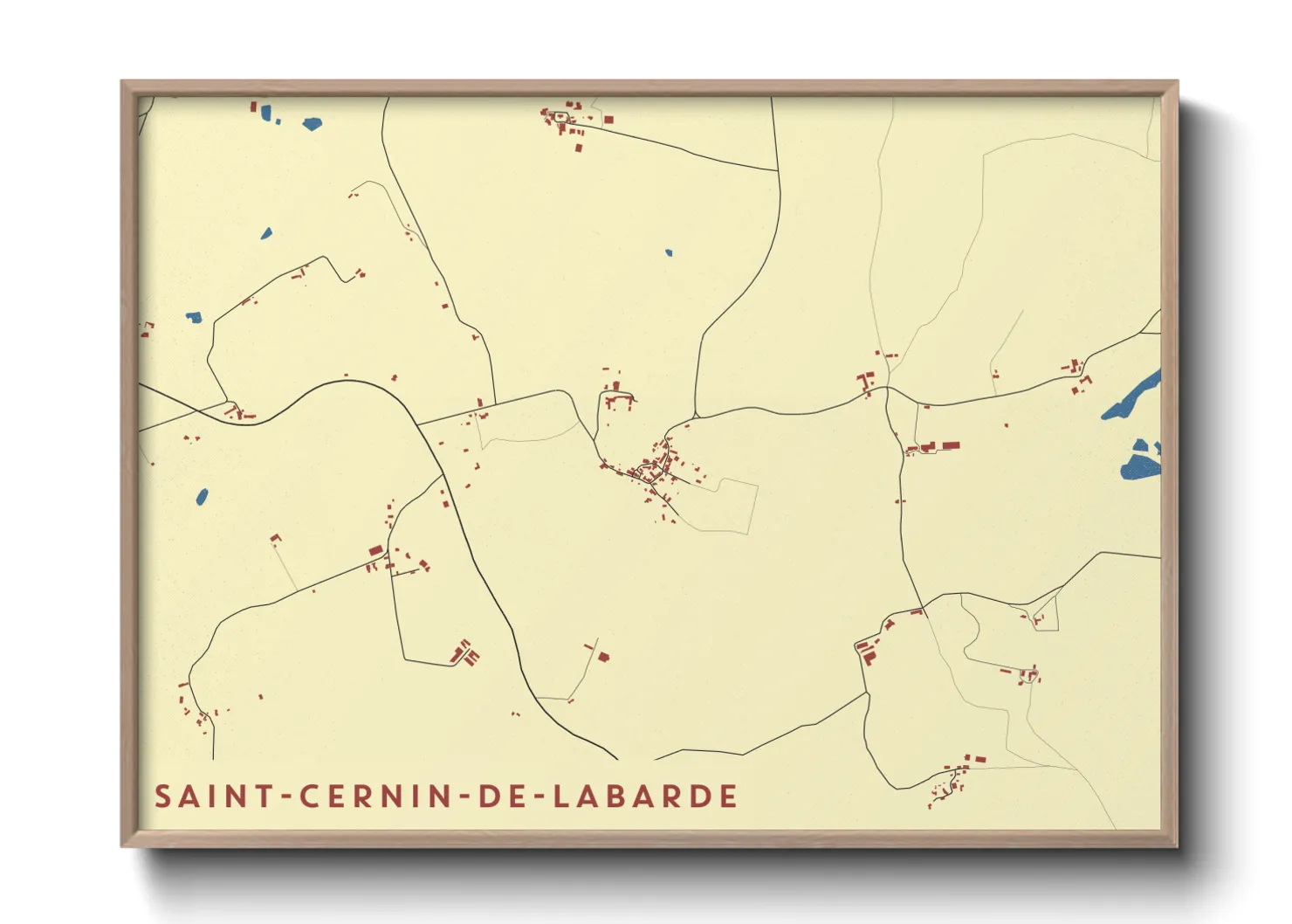 Une affiche de carte sur Saint-Cernin-de-Labarde