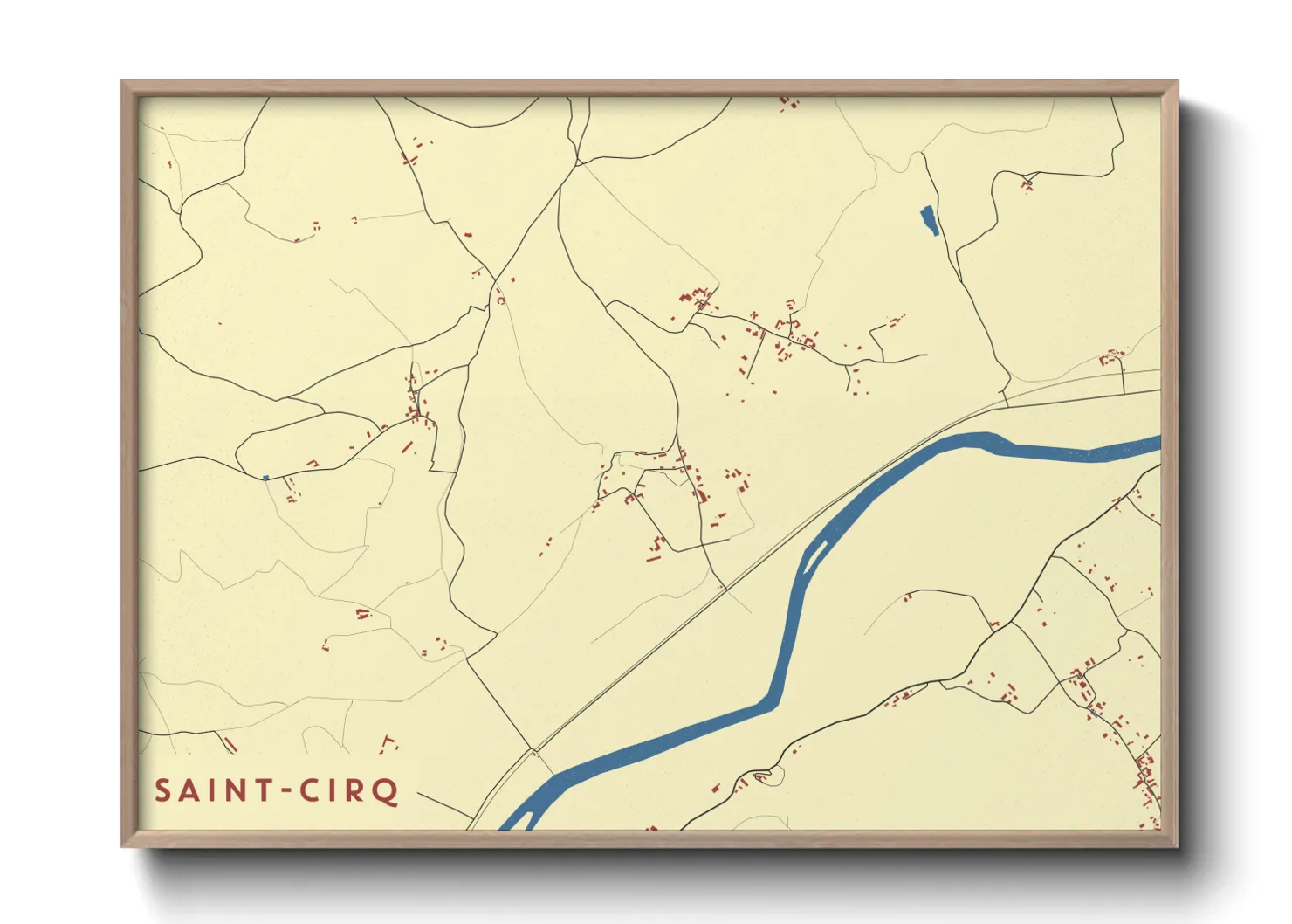 Une affiche de carte sur Saint-Cirq