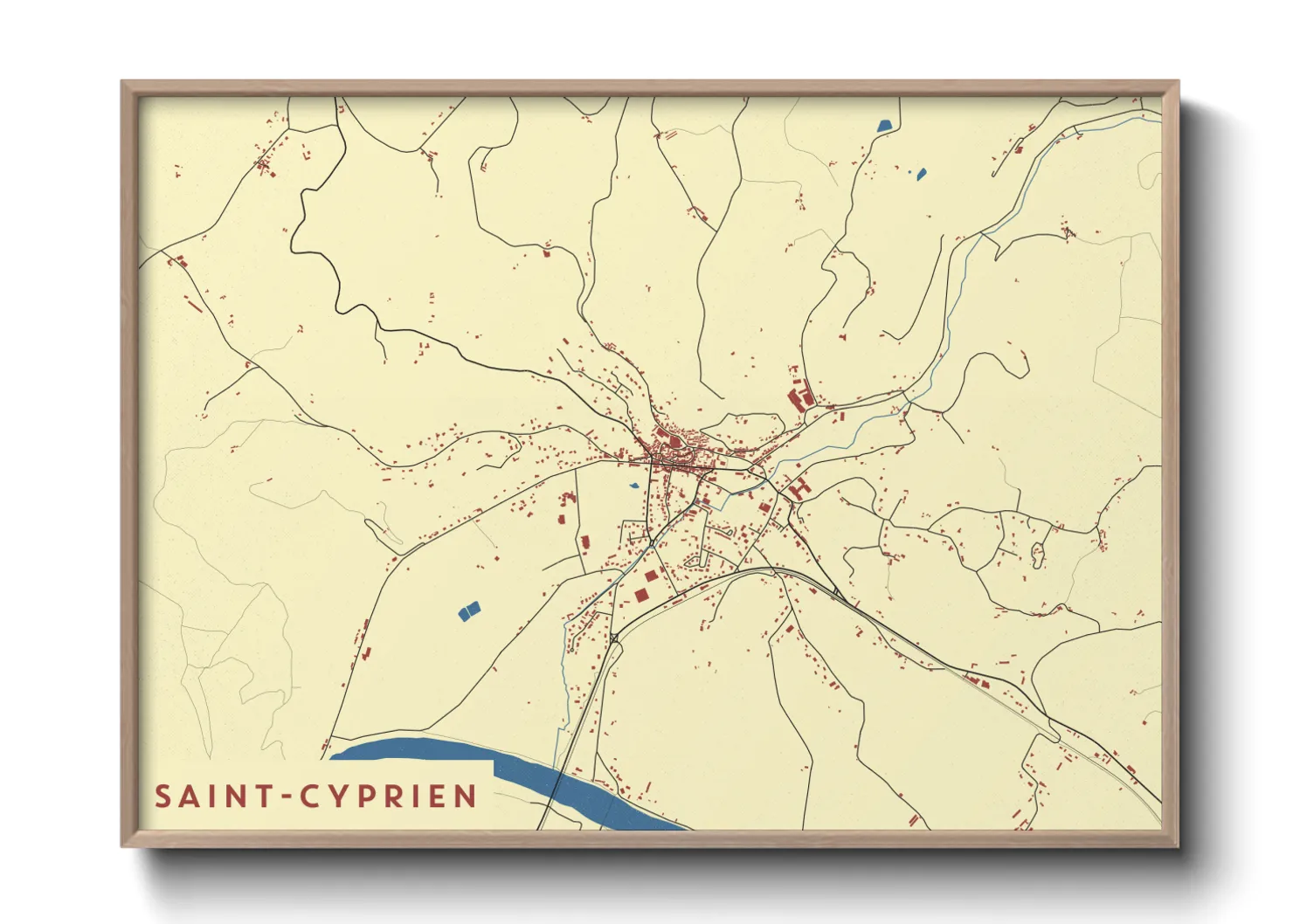 Une affiche de carte sur Saint-Cyprien