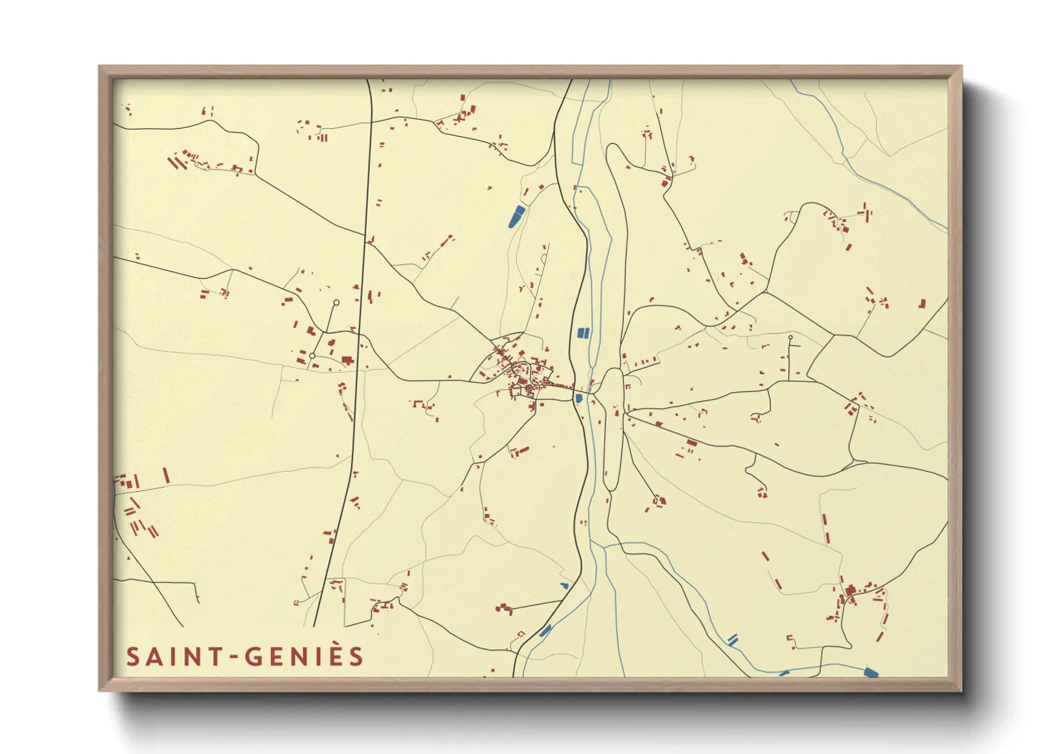 Une affiche de carte sur Saint-Geniès