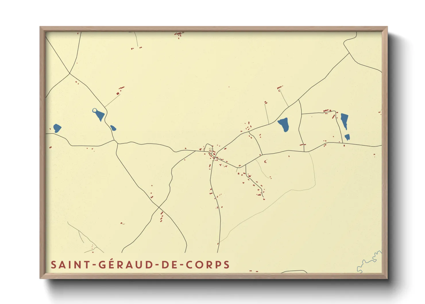 Une affiche de carte sur Saint-Géraud-de-Corps