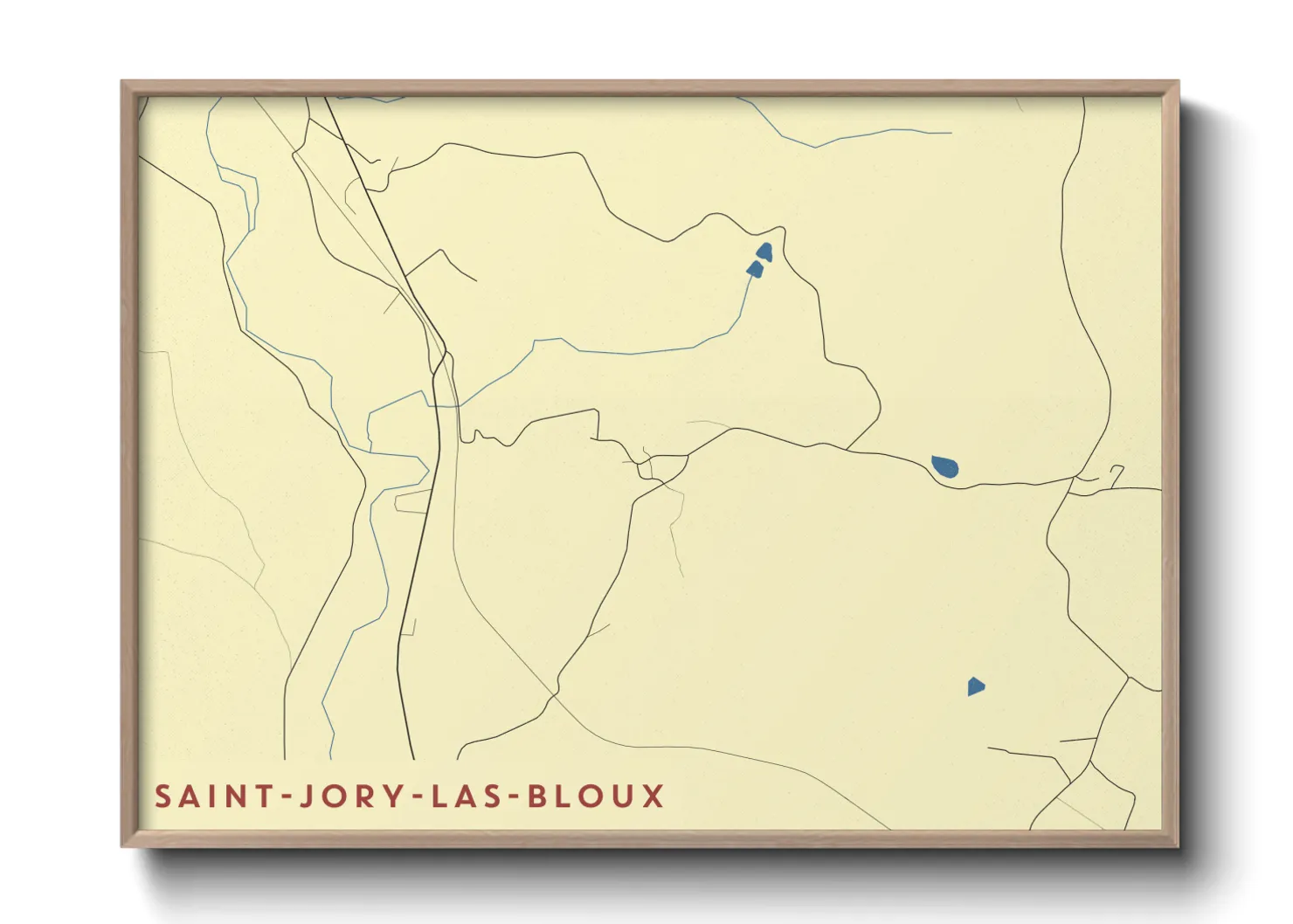 Une affiche de carte sur Saint-Jory-las-Bloux