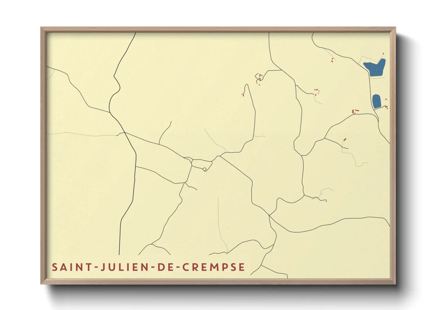 Une affiche de carte sur Saint-Julien-de-Crempse