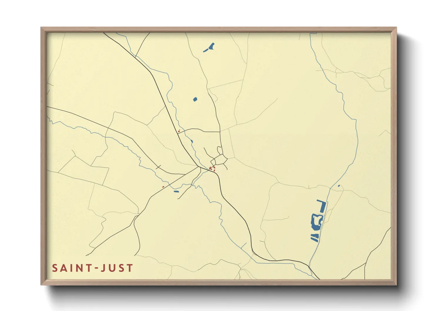 Une affiche de carte sur Saint-Just