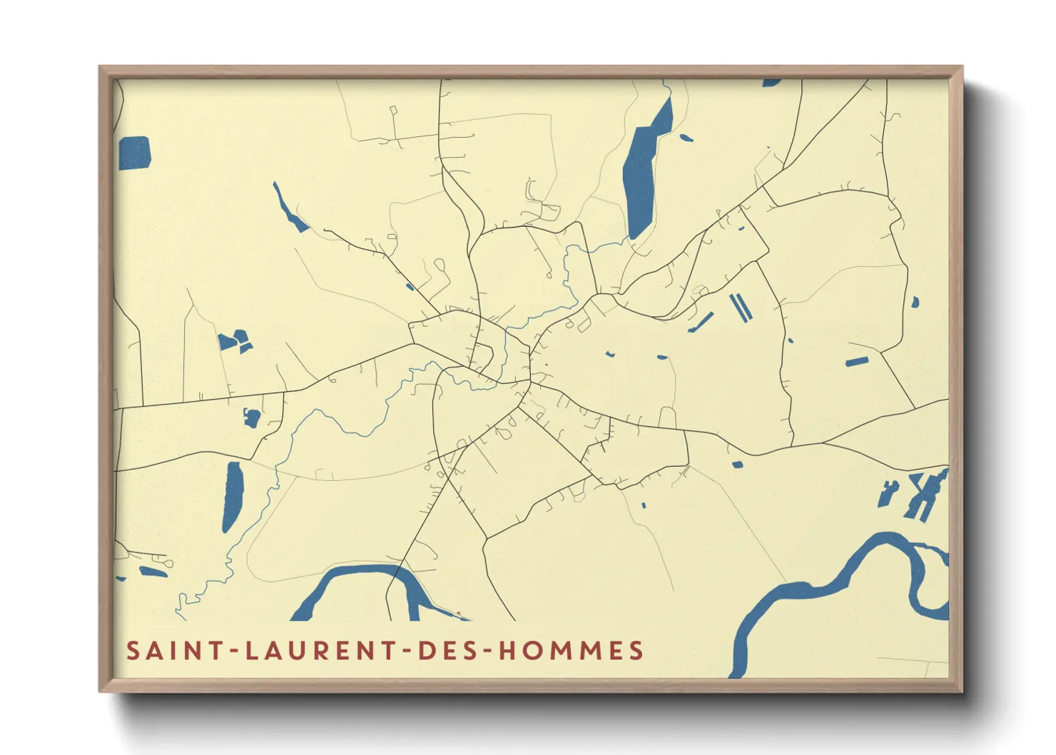 Une affiche de carte sur Saint-Laurent-des-Hommes