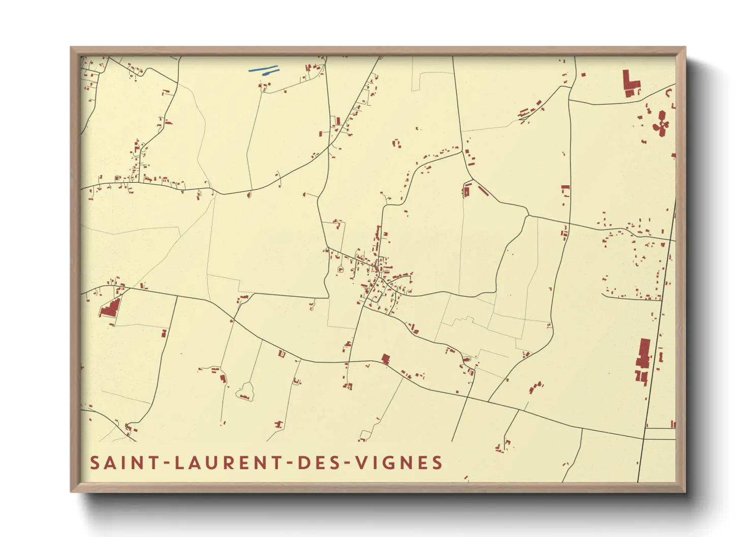 Une affiche de carte sur Saint-Laurent-des-Vignes