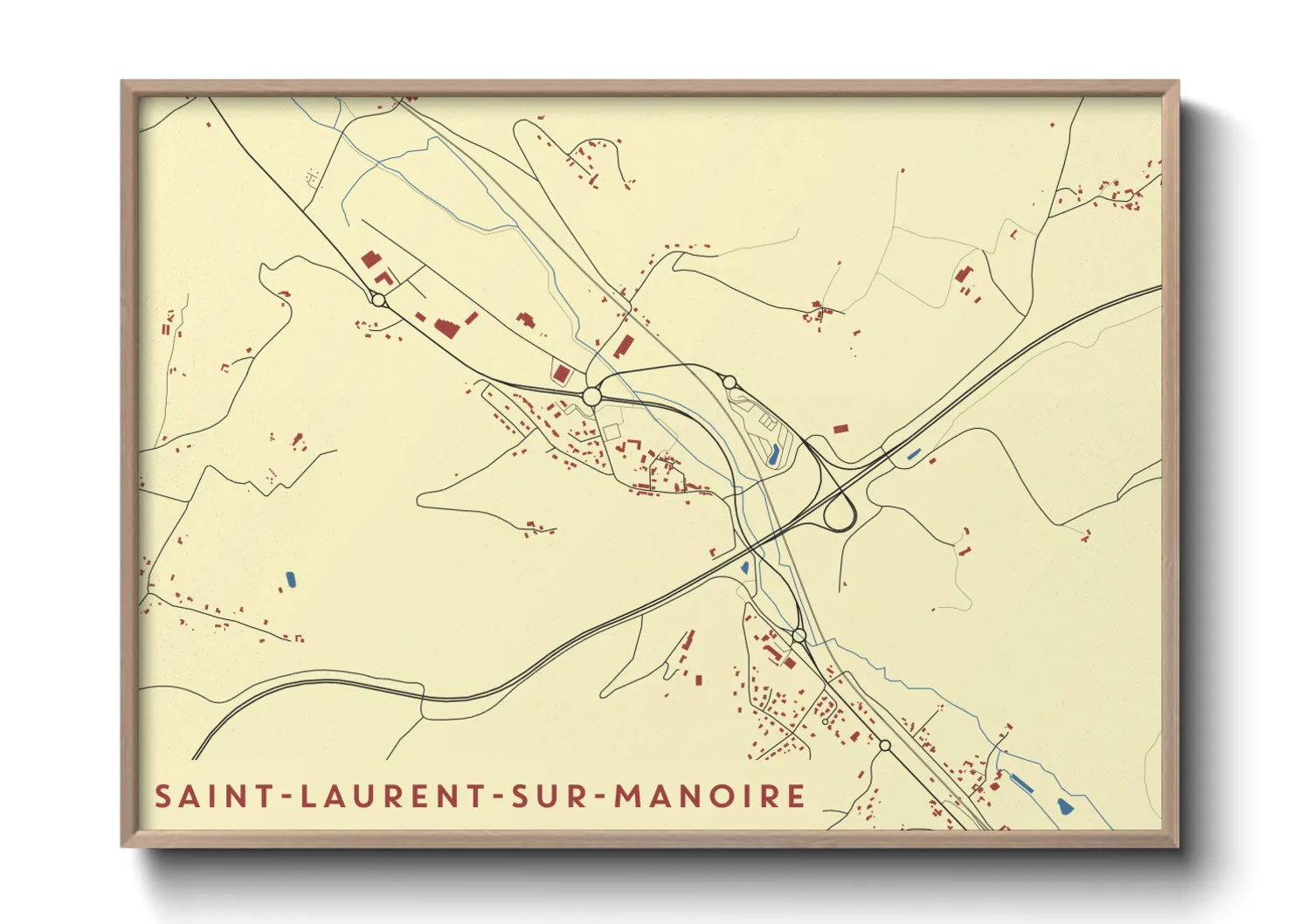 Une affiche de carte sur Saint-Laurent-sur-Manoire