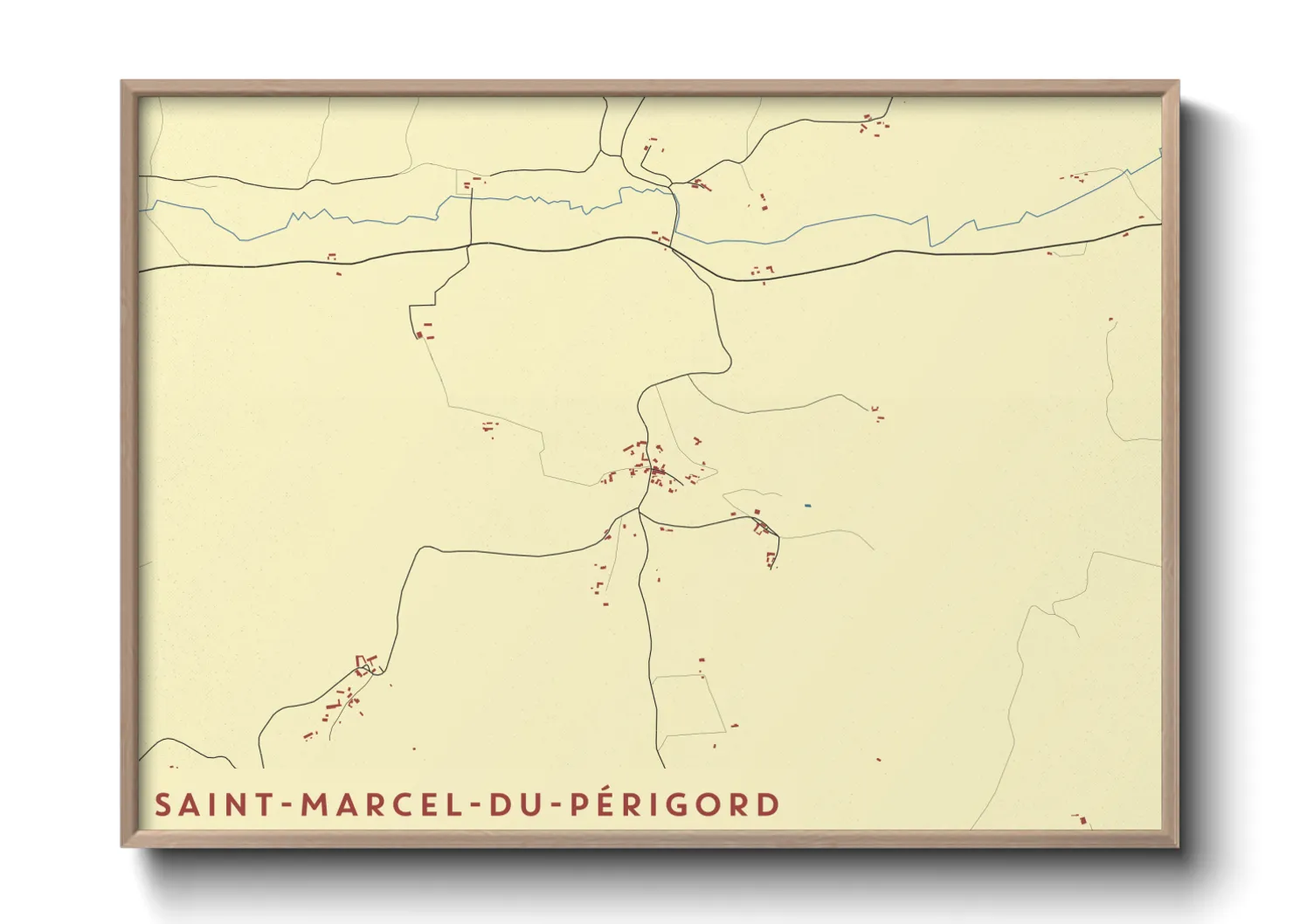Une affiche de carte sur Saint-Marcel-du-Périgord