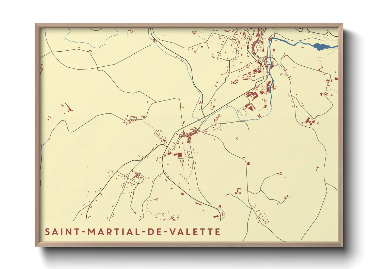 Une affiche de carte sur Saint-Martial-de-Valette