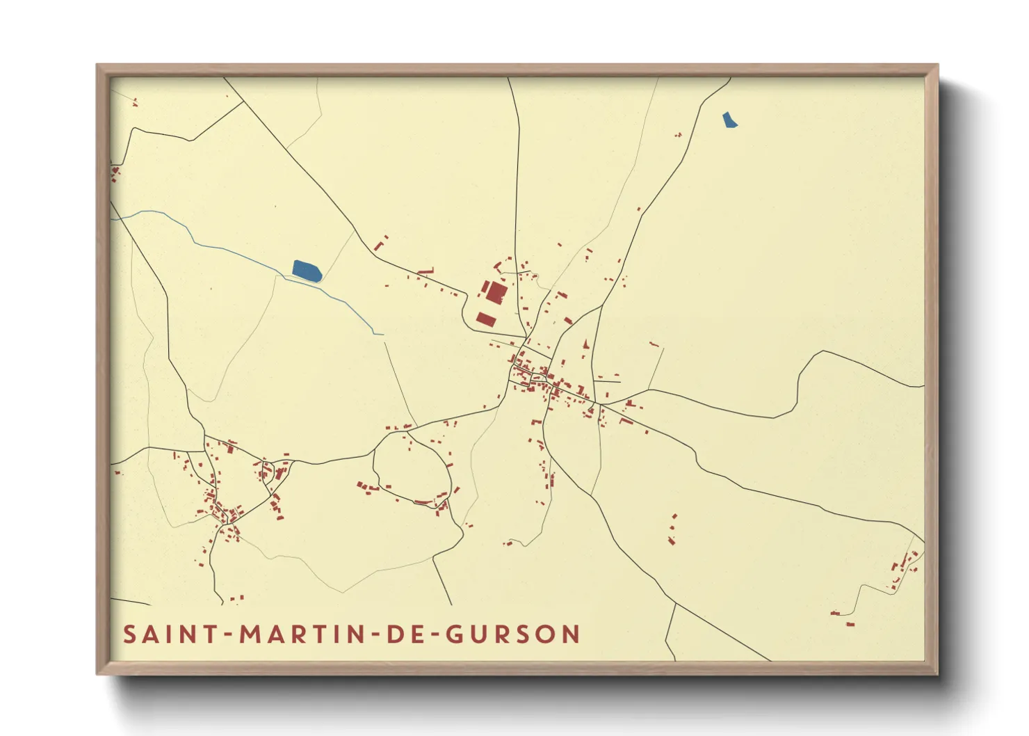 Une affiche de carte sur Saint-Martin-de-Gurson