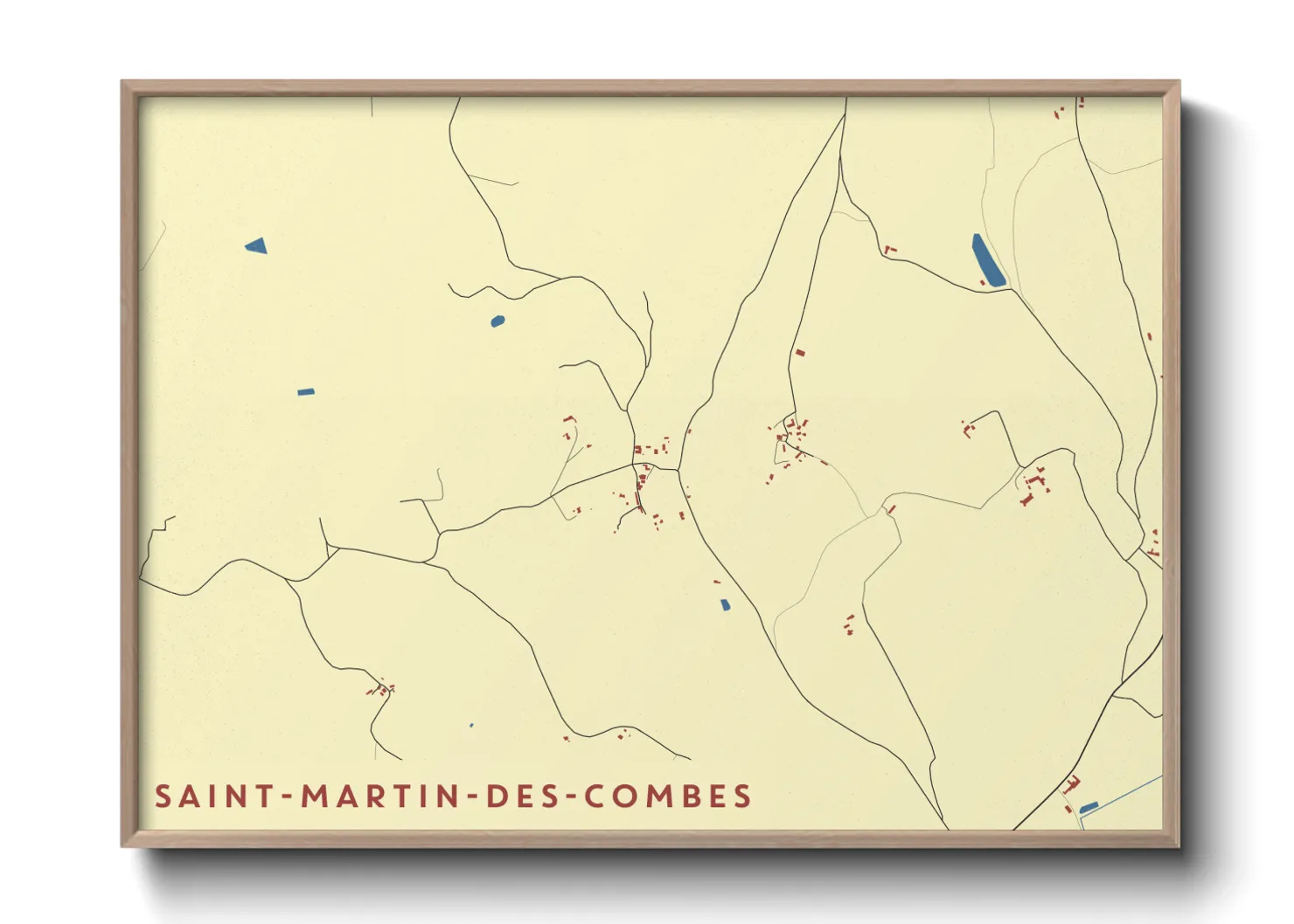 Une affiche de carte sur Saint-Martin-des-Combes