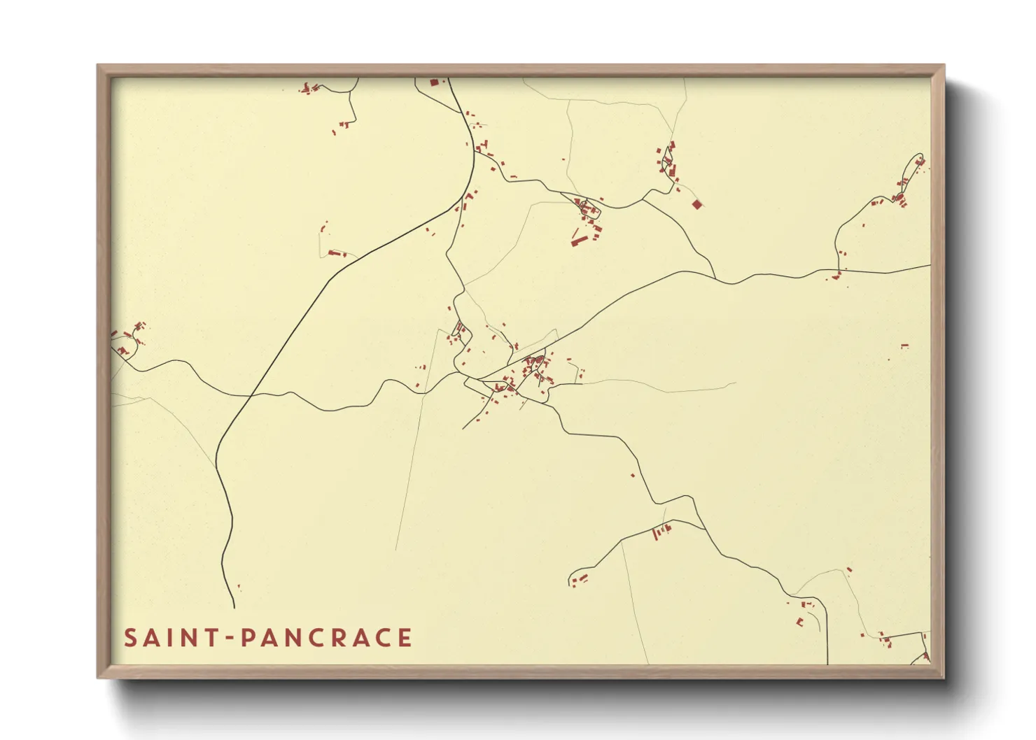 Une affiche de carte sur Saint-Pancrace
