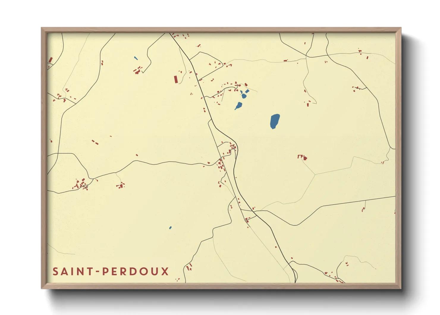 Une affiche de carte sur Saint-Perdoux