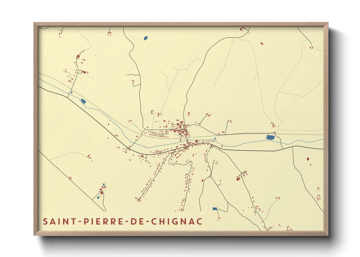 Une affiche de carte sur Saint-Pierre-de-Chignac