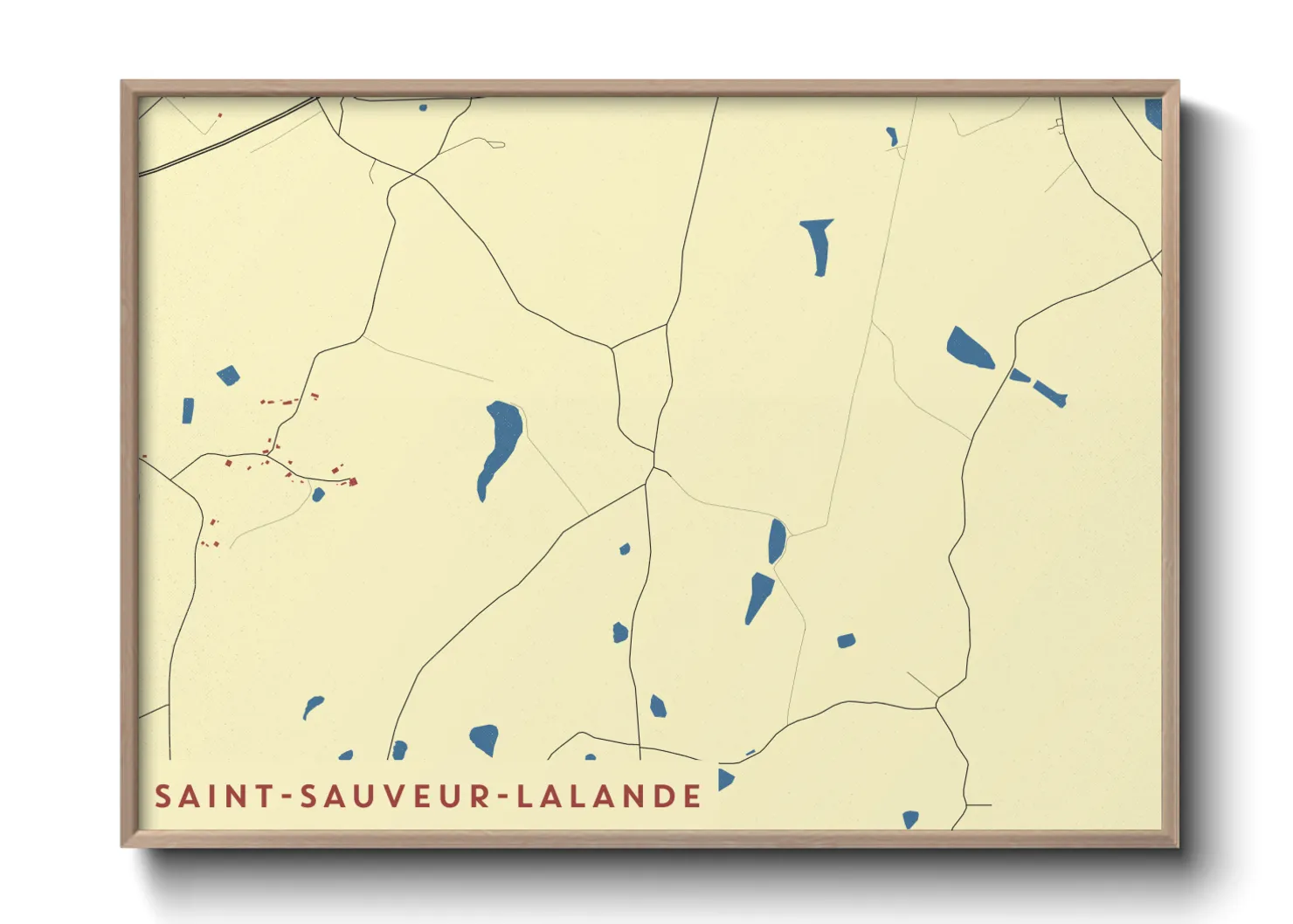Une affiche de carte sur Saint-Sauveur-Lalande