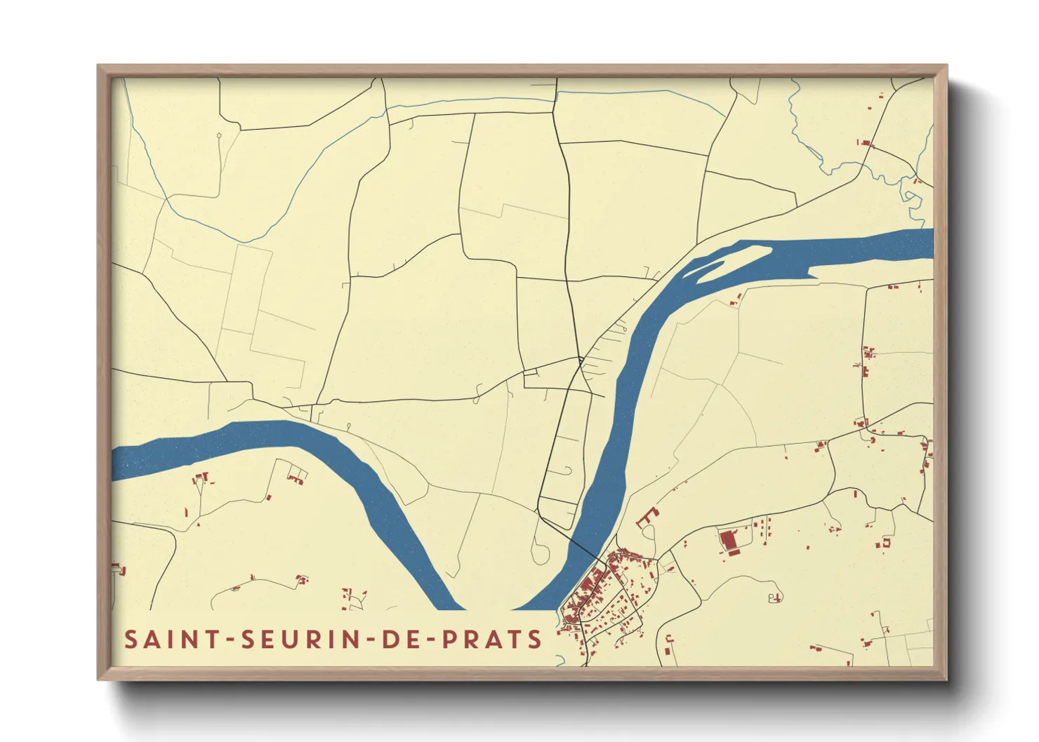 Une affiche de carte sur Saint-Seurin-de-Prats