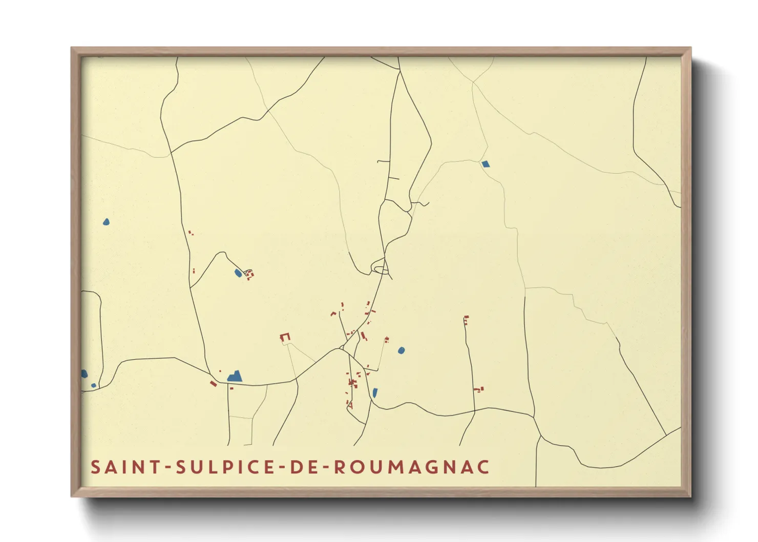 Une affiche de carte sur Saint-Sulpice-de-Roumagnac