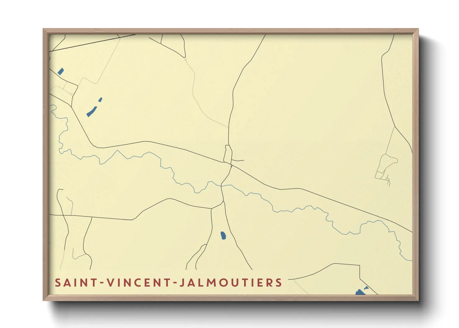Une affiche de carte sur Saint-Vincent-Jalmoutiers