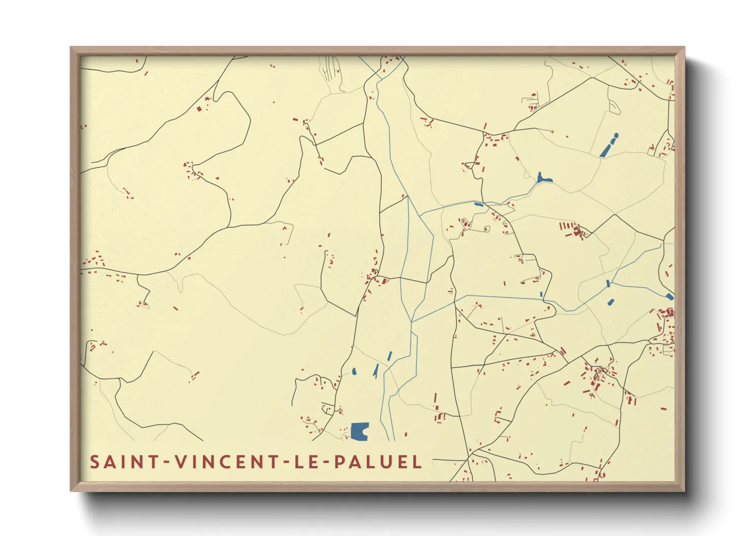 Une affiche de carte sur Saint-Vincent-le-Paluel