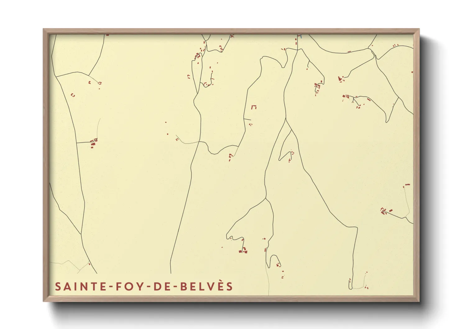 Une affiche de carte sur Sainte-Foy-de-Belvès