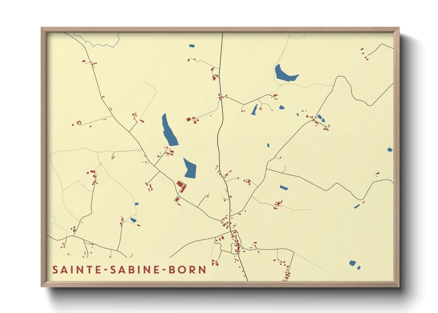 Une affiche de carte sur Sainte-Sabine-Born