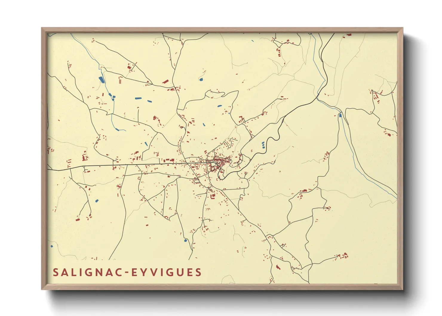 Une affiche de carte sur Salignac-Eyvigues