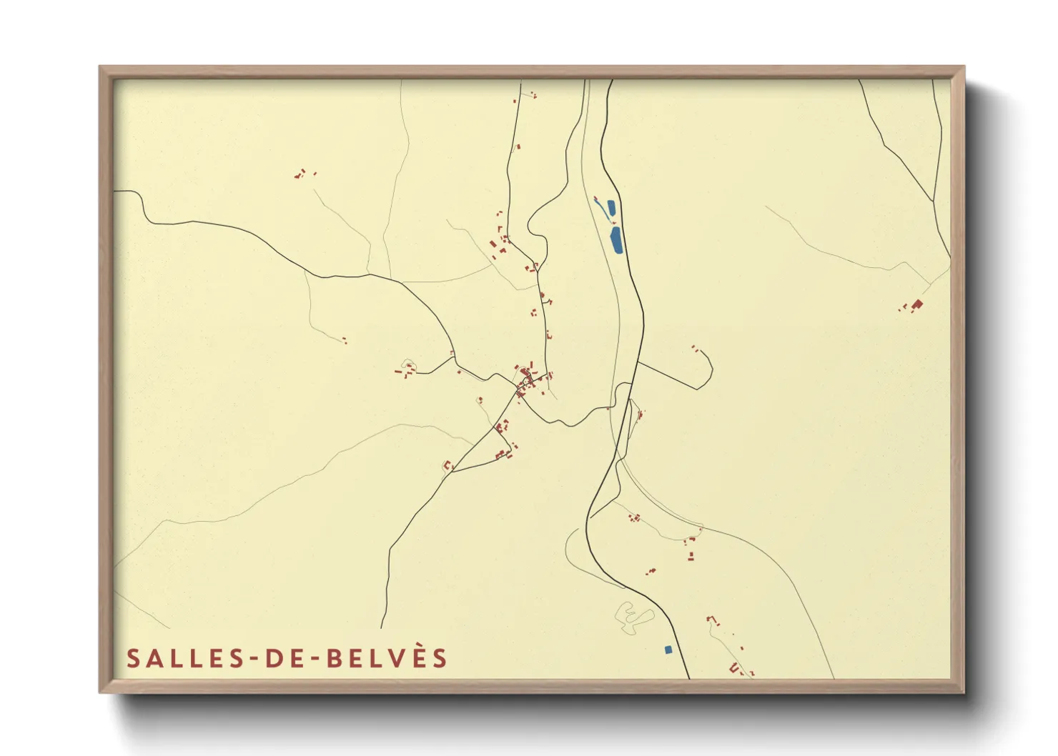 Une affiche de carte sur Salles-de-Belvès