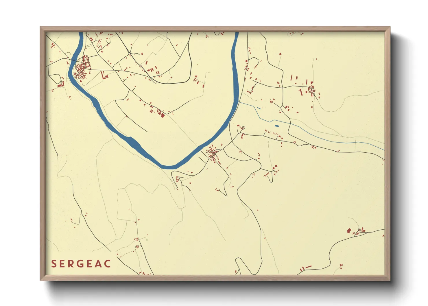 Une affiche de carte sur Sergeac