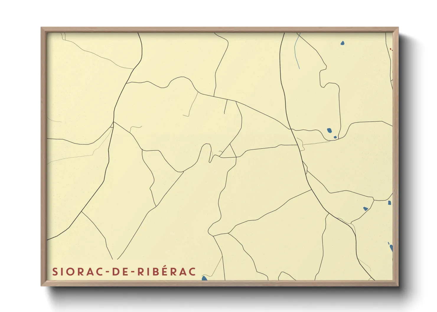 Une affiche de carte sur Siorac-de-Ribérac