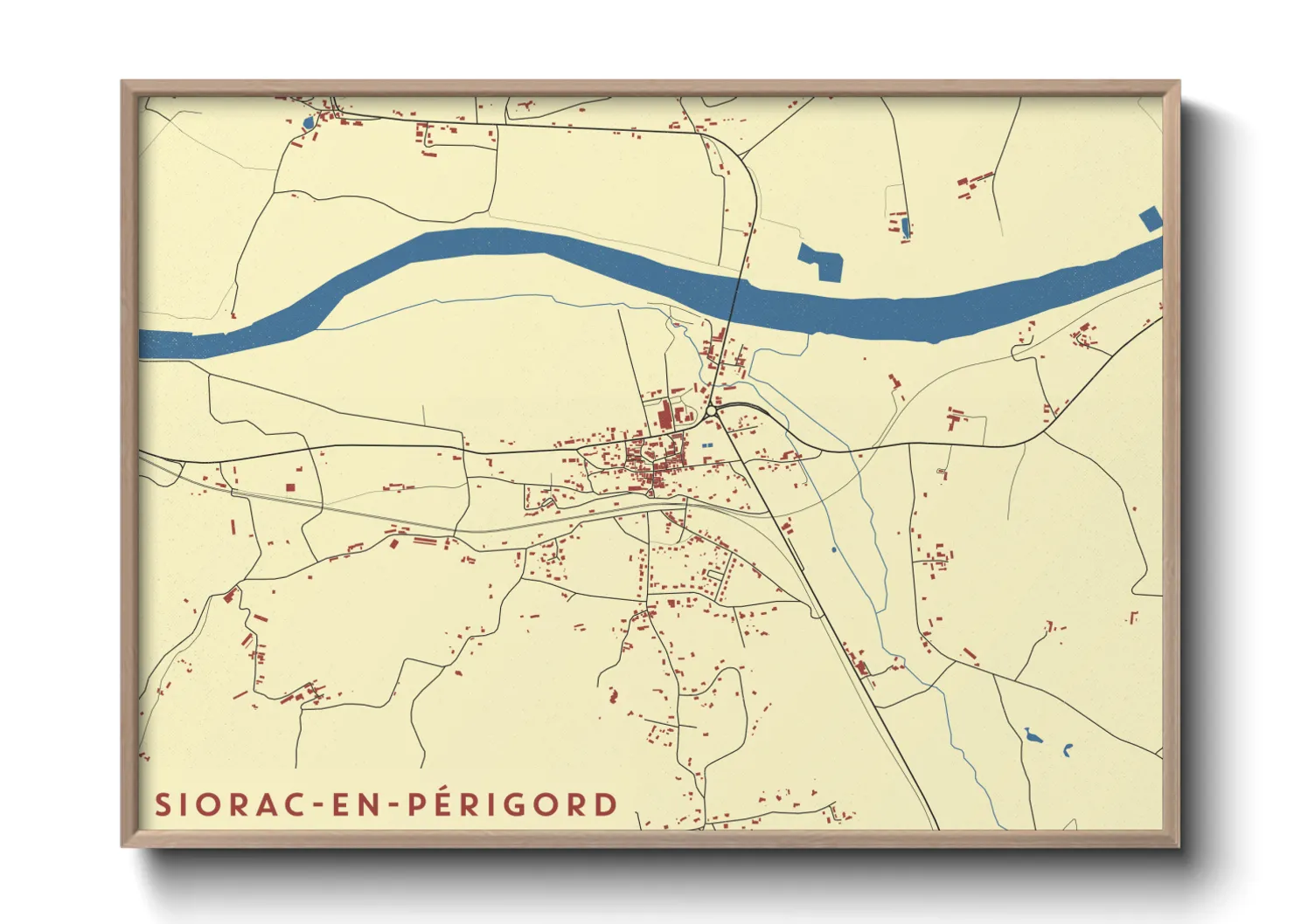 Une affiche de carte sur Siorac-en-Périgord
