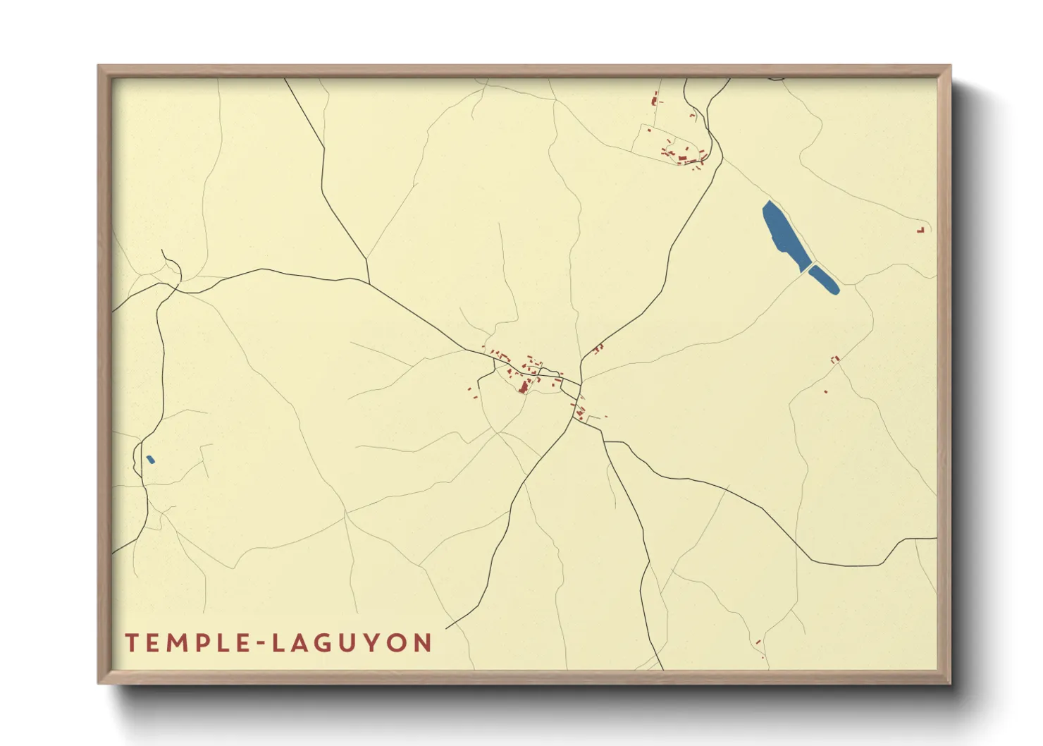 Une affiche de carte sur Temple-Laguyon