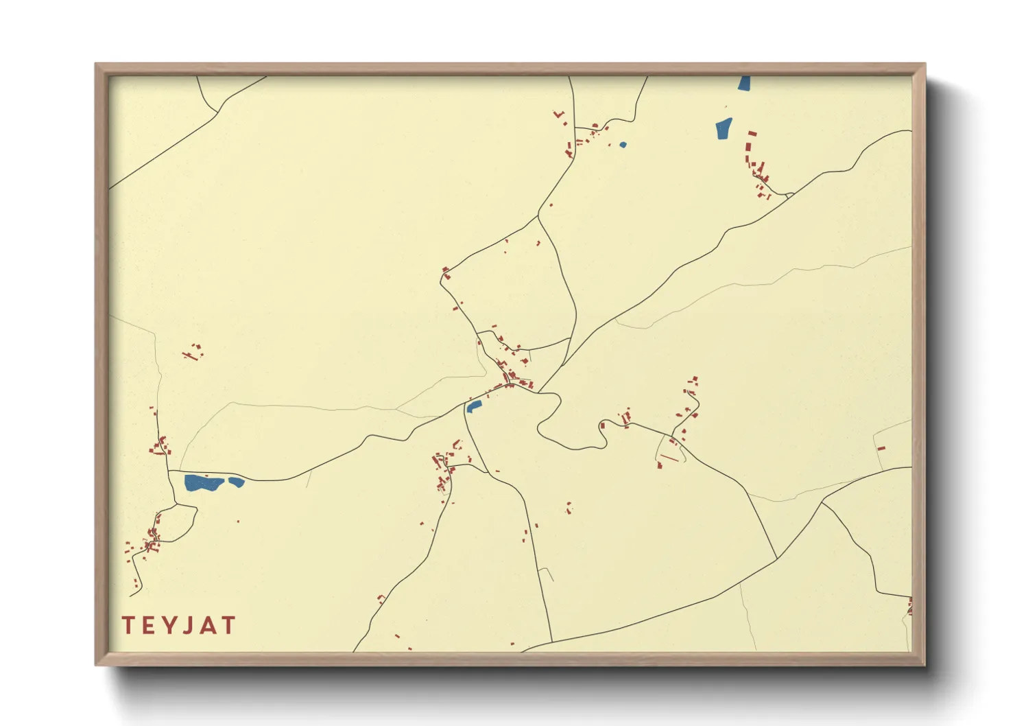 Une affiche de carte sur Teyjat