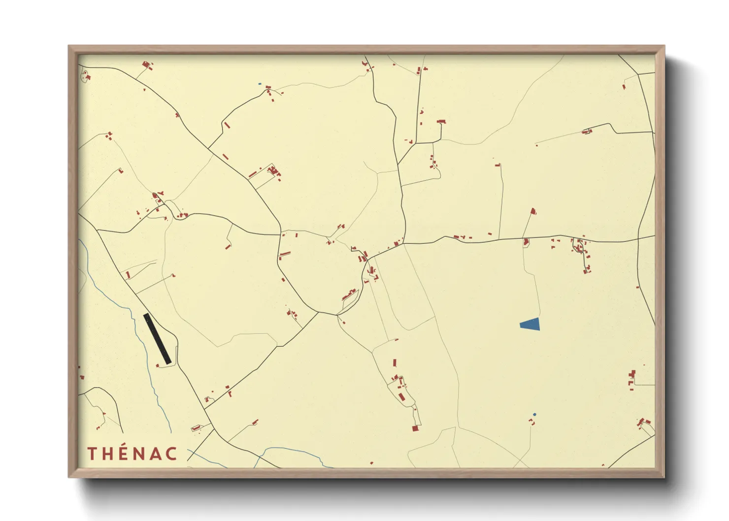 Une affiche de carte sur Thénac