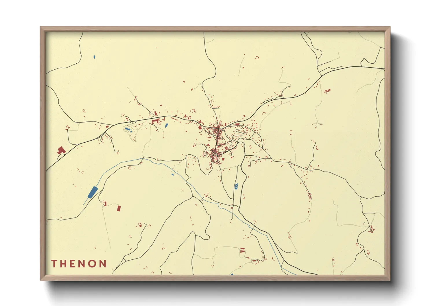 Une affiche de carte sur Thenon