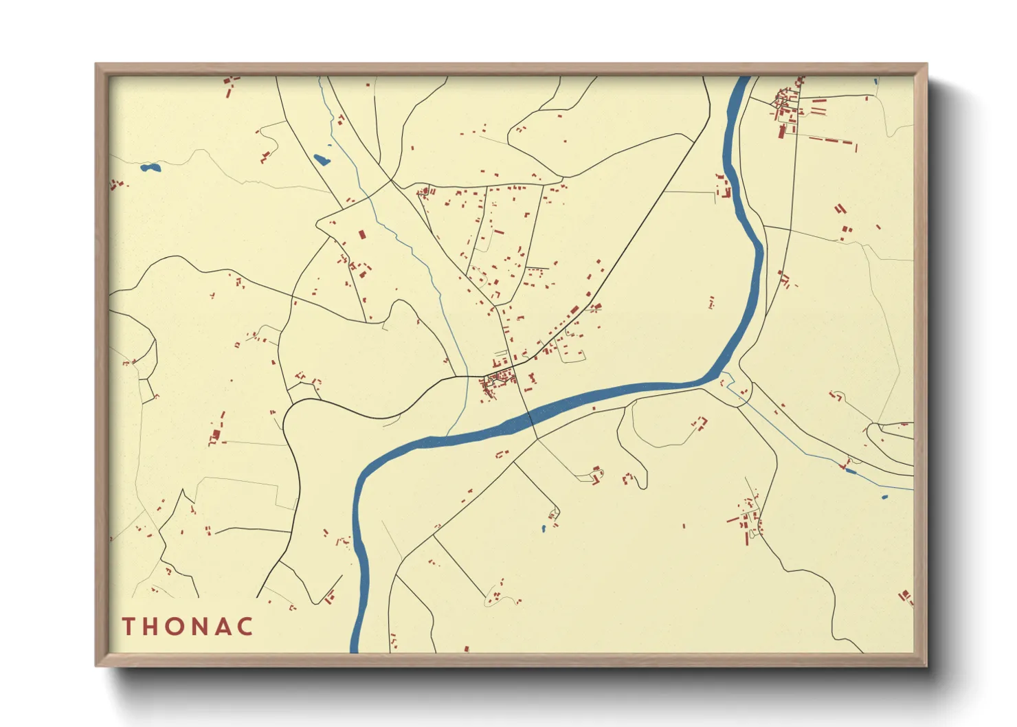Une affiche de carte sur Thonac