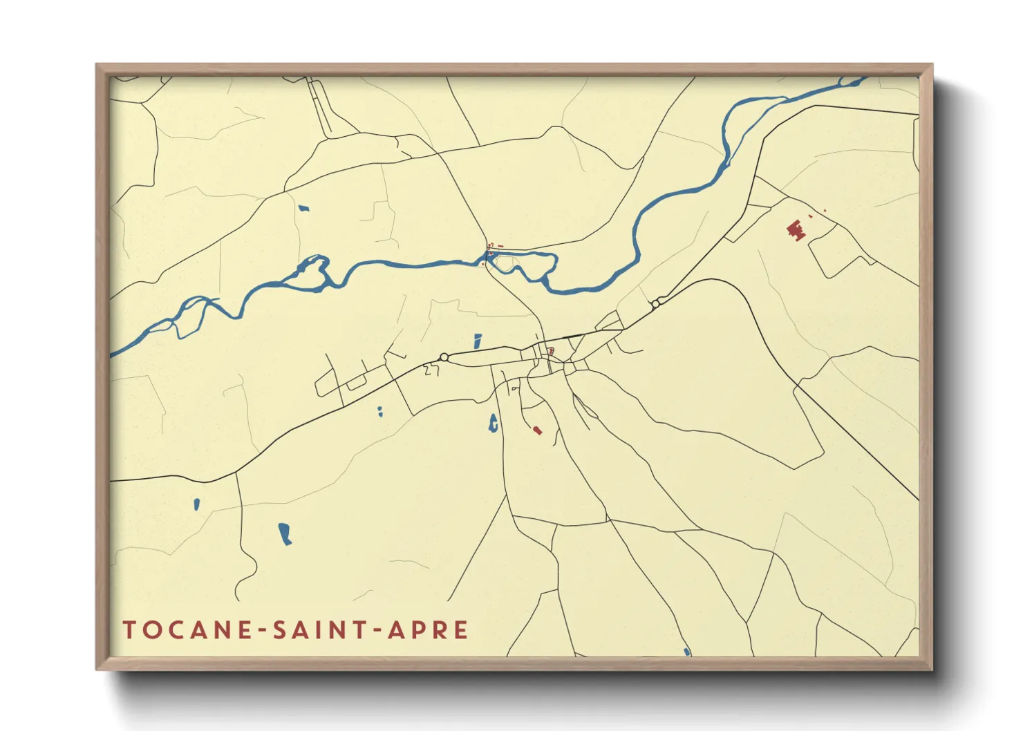 Une affiche de carte sur Tocane-Saint-Apre