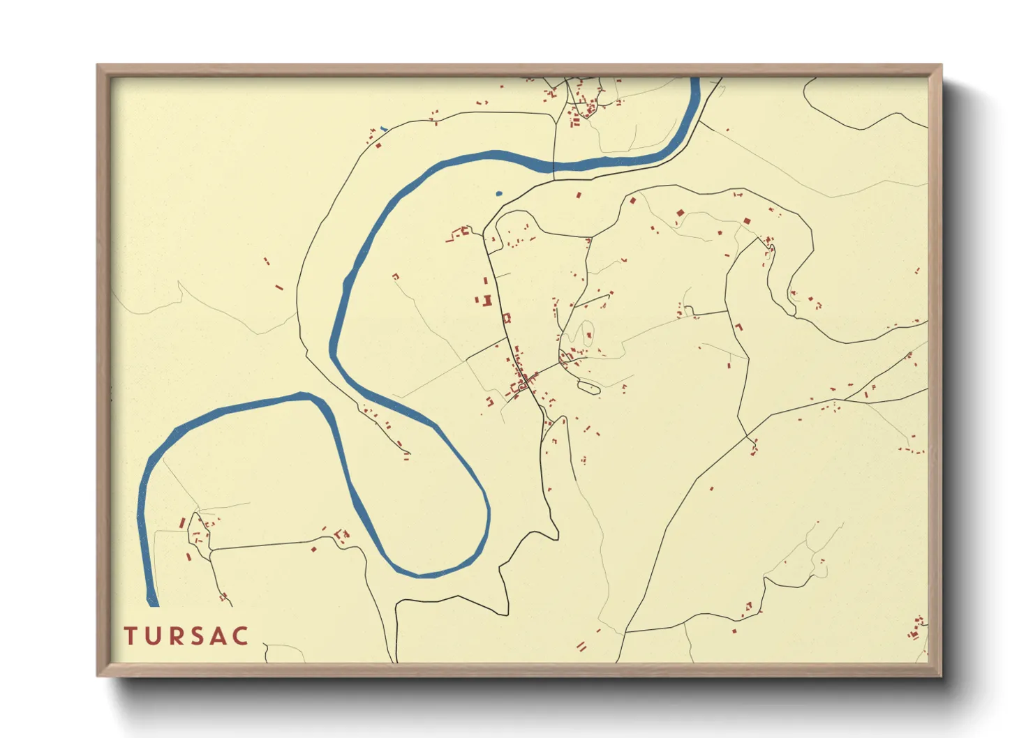 Une affiche de carte sur Tursac